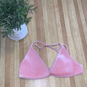 Hoaka Swimwear pink velvet bikini top